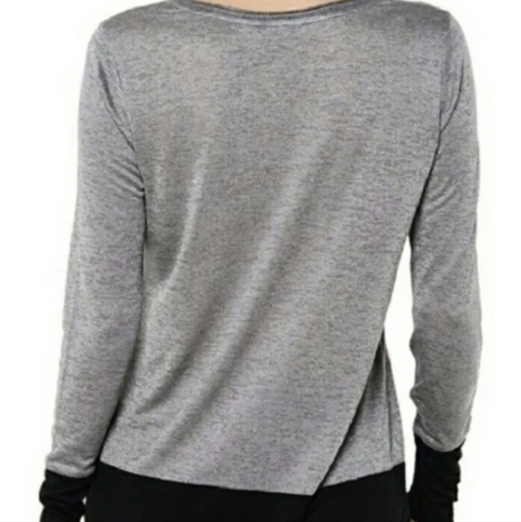 Vince Womens Gray Colorblock Long Sleeve Casual Top Size Large - Picture 3 of 8